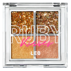 Paleta de gemas con purpurina Leo 0,74 gr Ruby Kisses - paleta de sombras para acabado natural de maquillaje en Maquilladas.cl