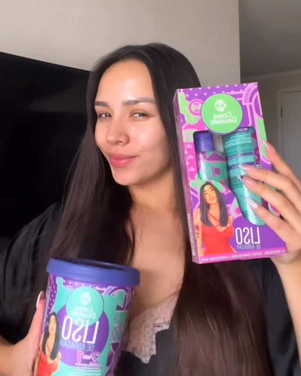 Kit Capilar shampoo mas acondicionador Liso De Arrasar Corpo Dourado - Imagen 2