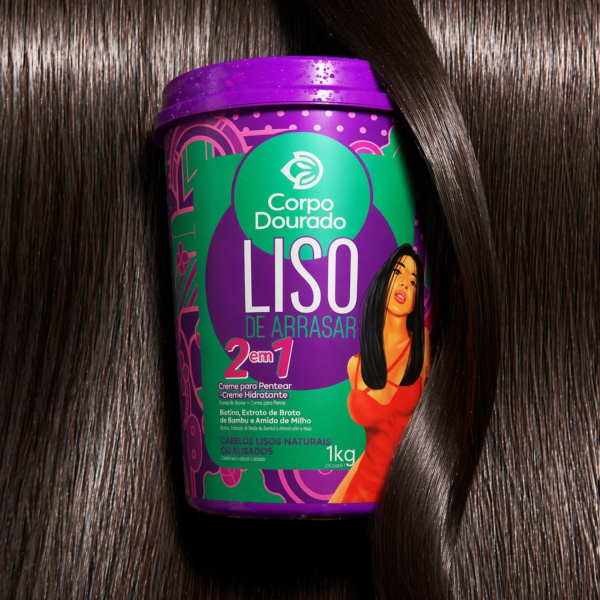 Mascarilla Capilar y Crema de peinar Liso de Arrasar 1k de Corpo Dourado - mascarilla capilar para control de frizz foto 6 en Maquilladas.cl