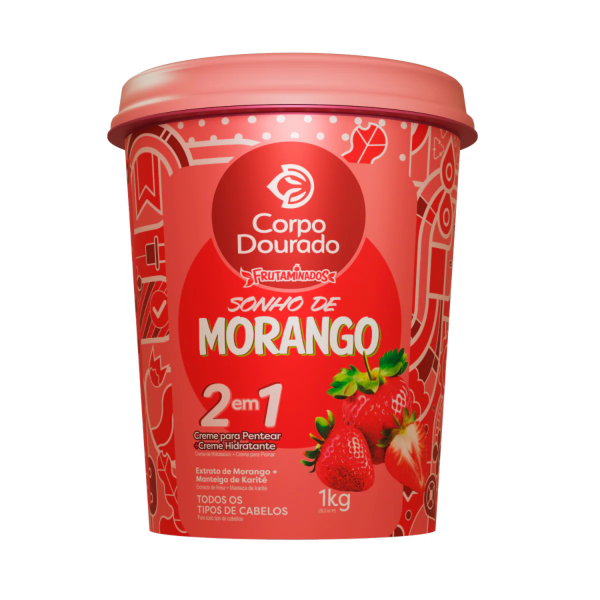 Mascarilla Capilar y Crema de peinar Morango 1k de Corpo Dourado - Imagen 2