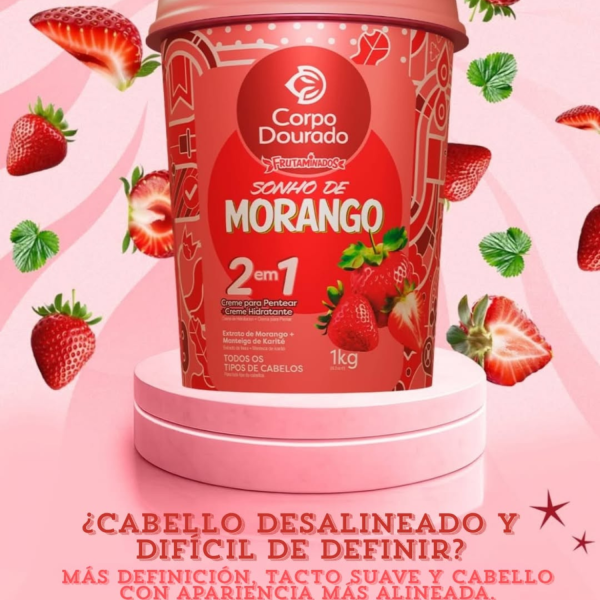 Mascarilla Capilar y Crema de peinar Morango 1k de Corpo Dourado - Imagen 3