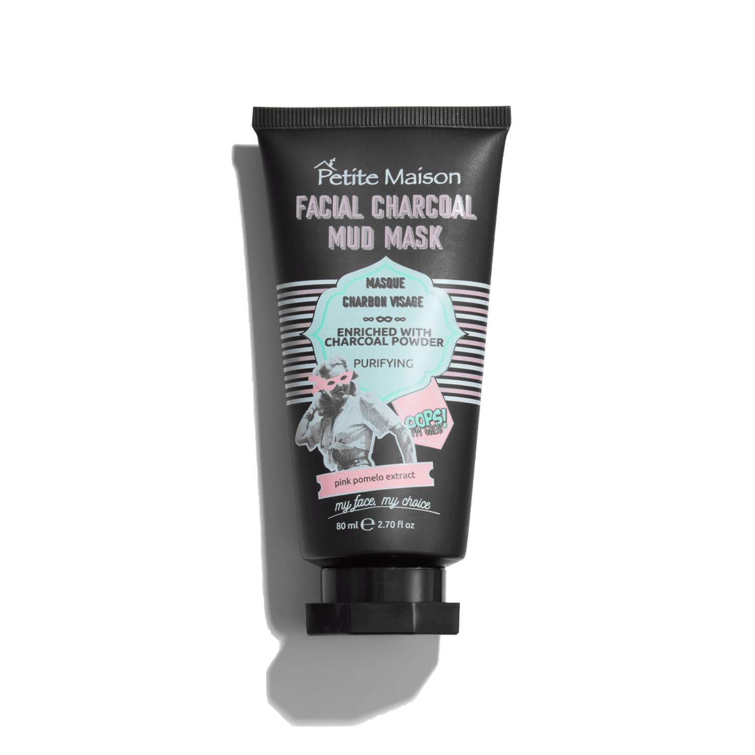 8699954703543_Facial Charcoal Mud Mask 80ml (13) Mascarilla facial de barro y carbón 80 gr Petite Maison - Imagen 1