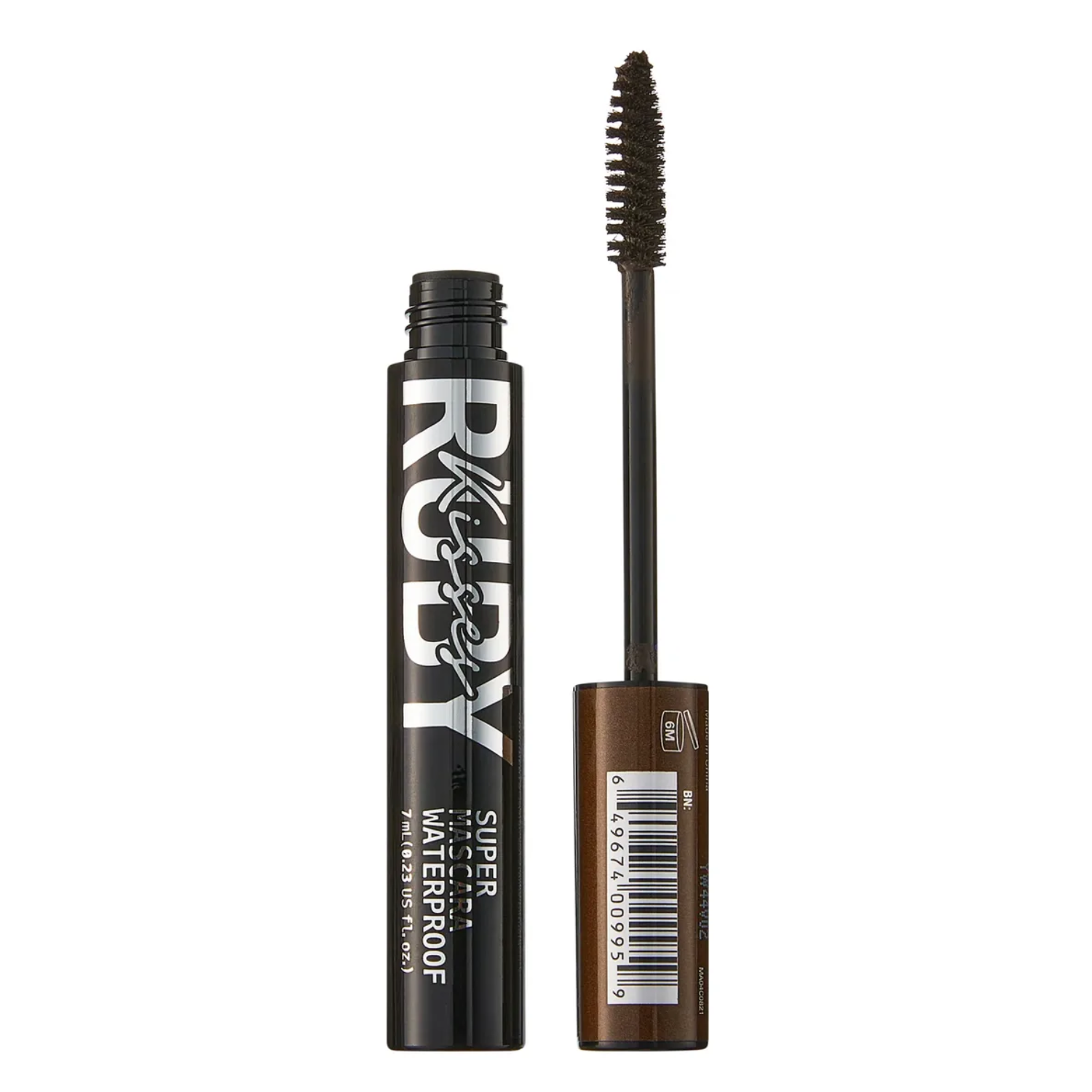 649674009959_Super Mascara Dark Brown (1) (2) Mascara de pestañas a Prueba de Agua Cafe Oscuro 7 ml Ruby Kisses - Imagen 1
