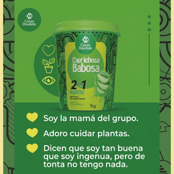 Mascarilla Capilar y Crema de peinar Caprichosa Babosa 1k de Corpo Dourado - Imagen 4