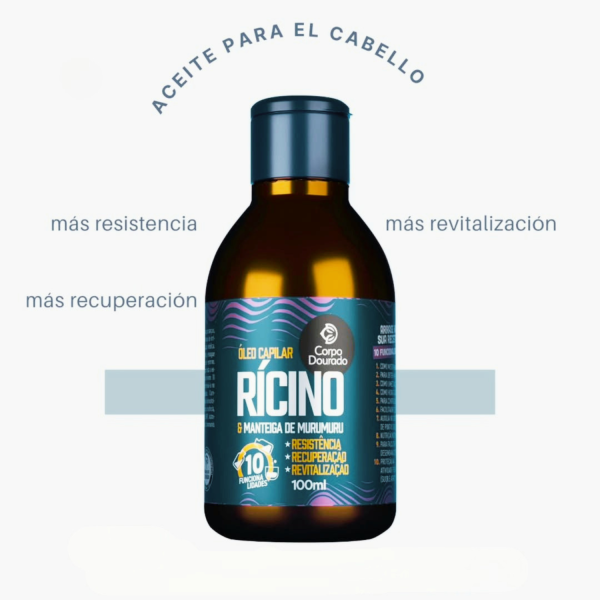 Aceite Capilar de Ricino 100ml de Corpo Dourado - Imagen 4