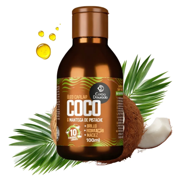 Aceite Capilar Coco y Manteca de Pistache 100ml de Corpo Dourado - Imagen 3