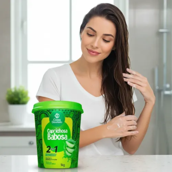 Mascarilla Capilar y Crema de peinar Caprichosa Babosa 1k de Corpo Dourado - Imagen 2