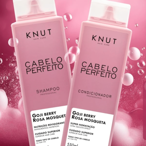 Kit Cabelo Perfeito Shampoo 750ml y acondicionador 550ml Hidratante y Nutritivo Knut - Imagen 4