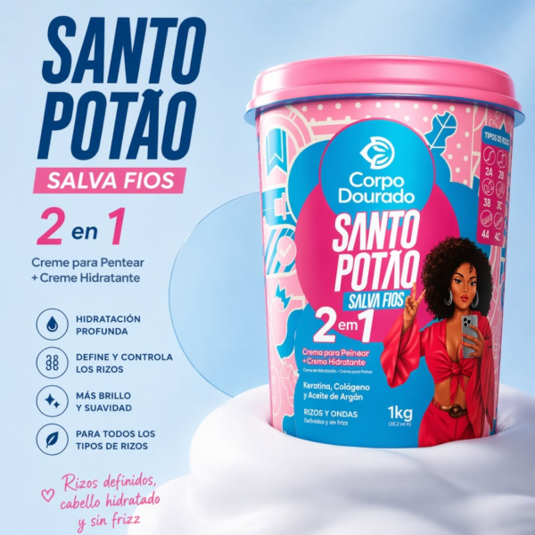 Mascarilla Capilar y Crema de peinar Santo Potao 1k de Corpo Dourado - Imagen 6
