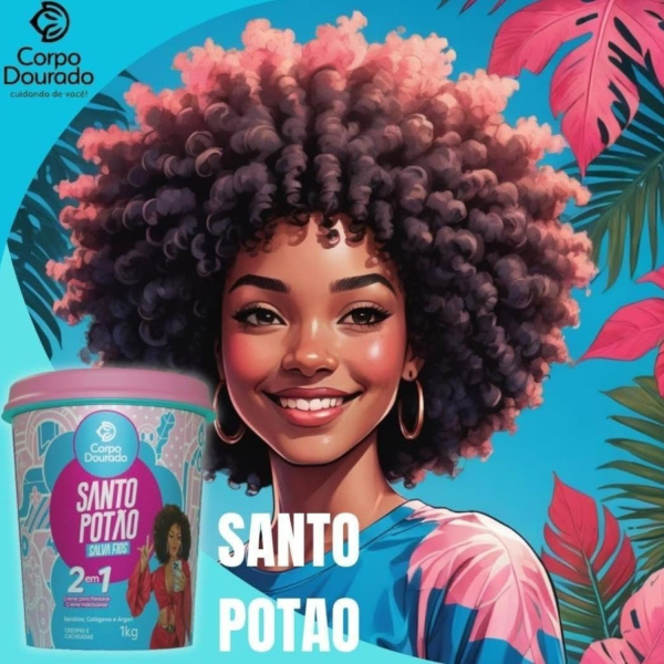 Mascarilla Capilar y Crema de peinar Santo Potao 1k de Corpo Dourado