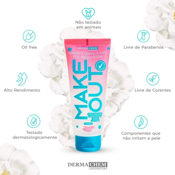 Sabonete Desmaquilante Bifasico Make Out 100ml Dermachem - Imagen 7
