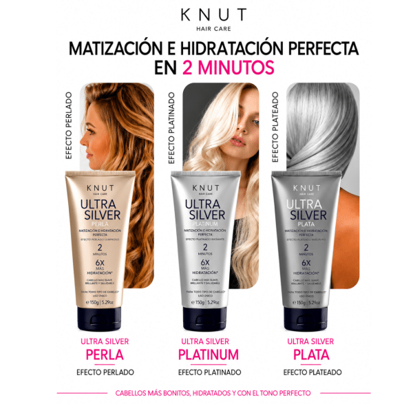 Máscara Matizante Ultra Silver Pérola 150g Knut - Imagen 4